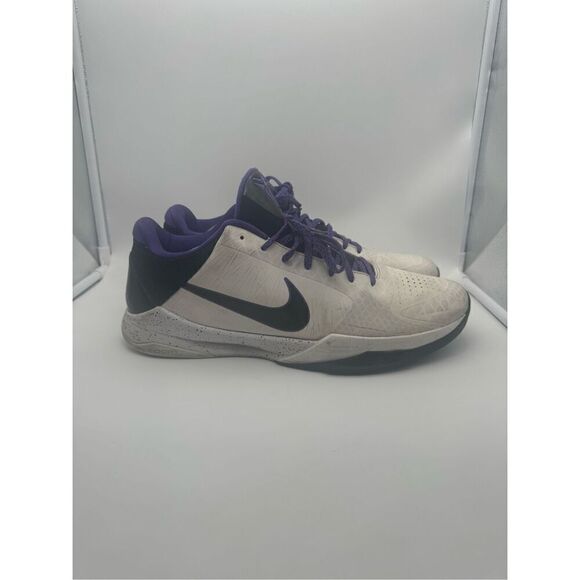 Nike Zoom Kobe 5 V OG Inline White Black Purple‎ 386429-101 Mens Size 14 Rare
